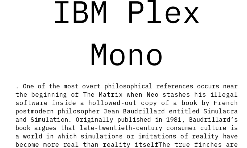 Police IBM Plex Mono