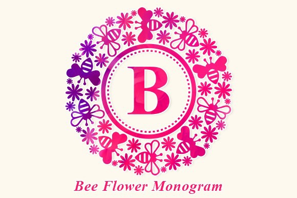 Police Bee Flower Monogram