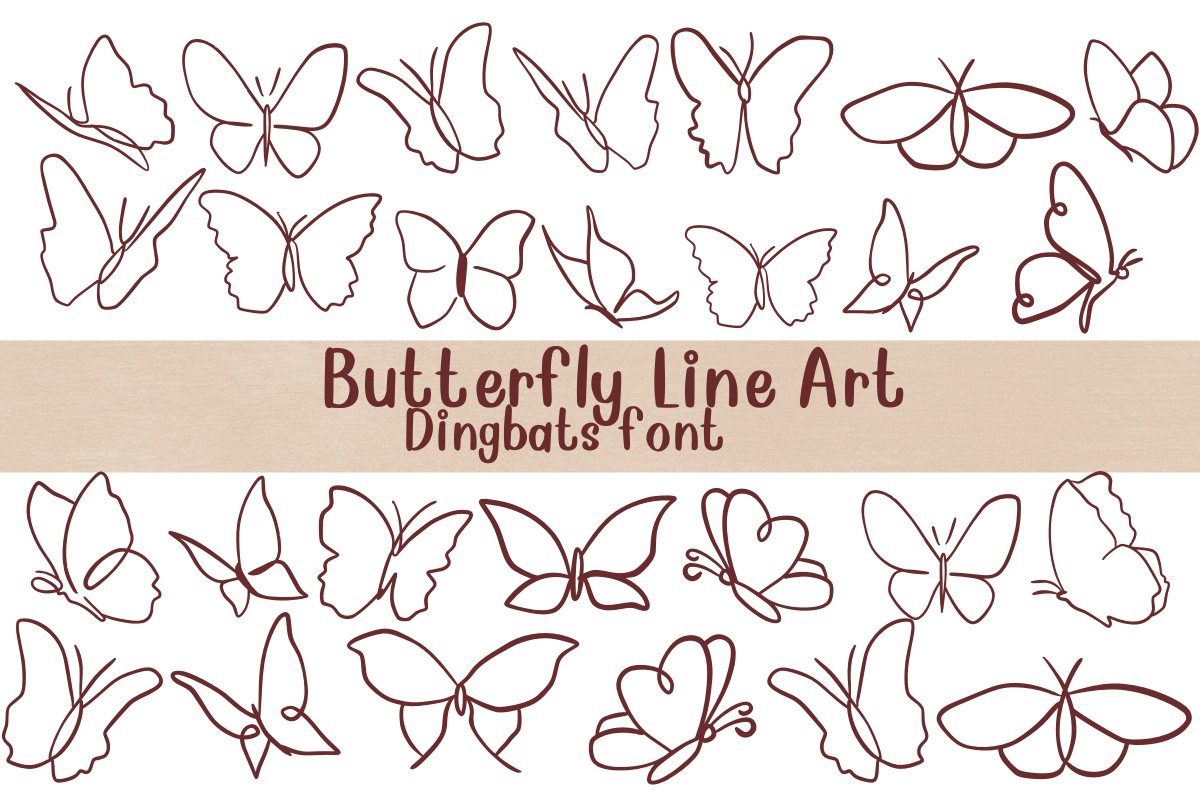 Butterfly Line Art